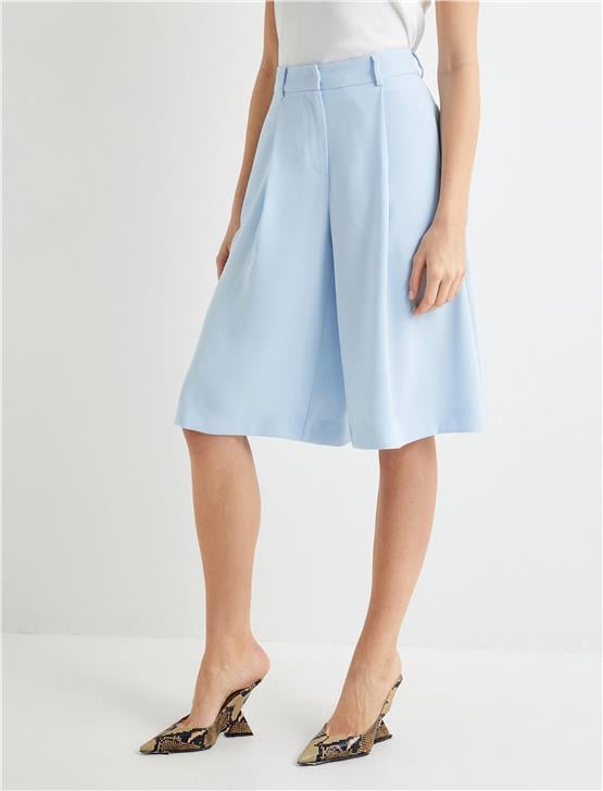 Koton 4Sak40218Uw 637 Mavı Kadın Dokuma Sort