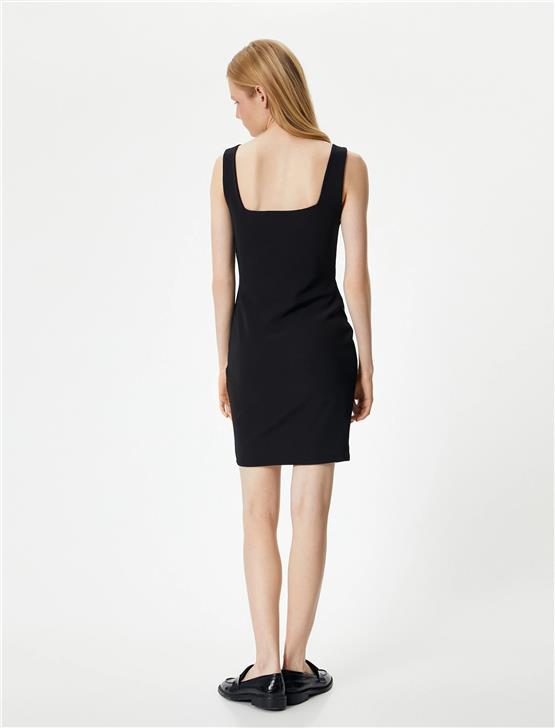 Koton 4Sak80013Ek 999 Siyah Kadın Elastan Elbise