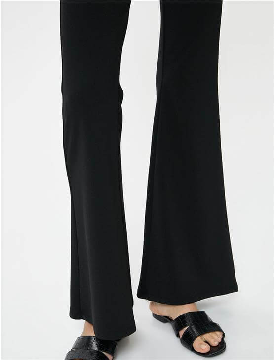 Koton 4Sak80016Ek 999 Siyah Kadın Elastan Jersey Tayt