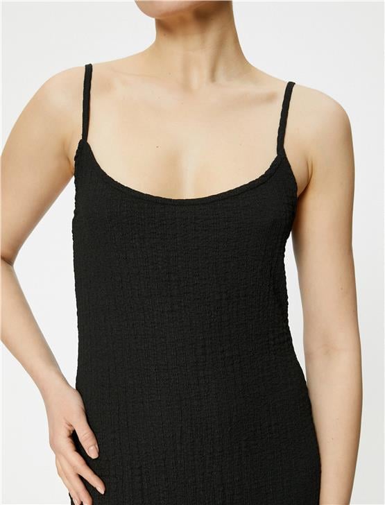 Koton 4Sak80021Ek 999 Siyah Kadın Jersey Elbise