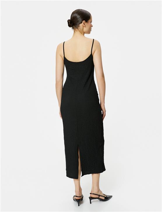 Koton 4Sak80021Ek 999 Siyah Kadın Jersey Elbise