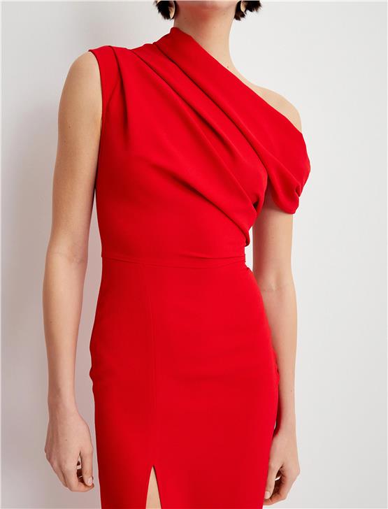 Koton 4Sak80226Uw 410 Kırmızı Kadın Dokuma Elbıse