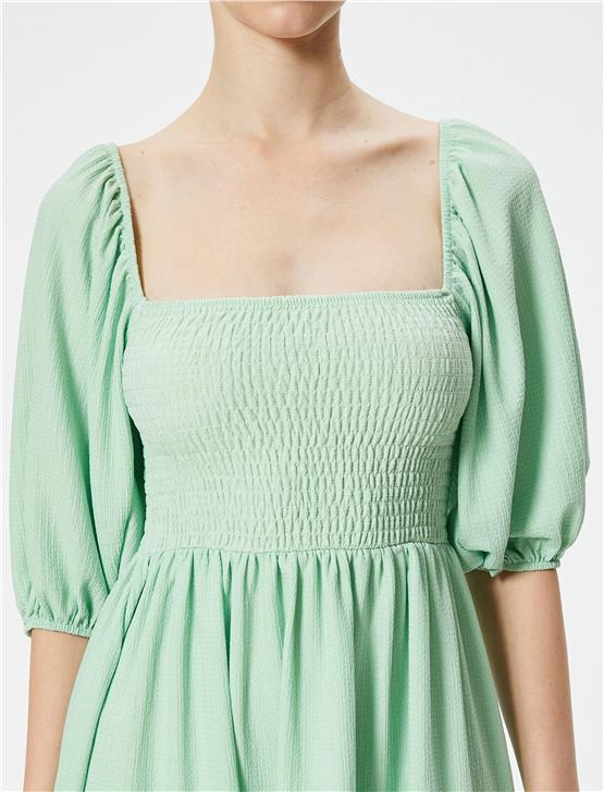 Koton 4Sak80382Ek 786 Yesıl Kadın Jersey Elbıse