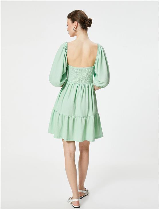 Koton 4Sak80382Ek 786 Yesıl Kadın Jersey Elbıse