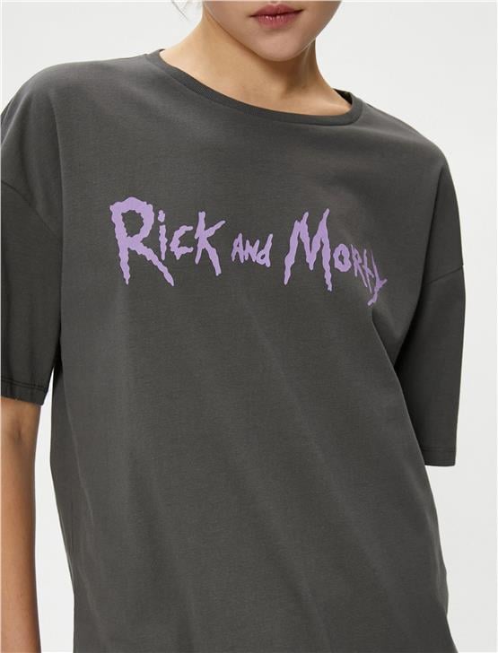 Koton 4Sal10170Ik 924 Antrasit Genç Kız Pamuk Jersey Kısa Kollu T-Shirt