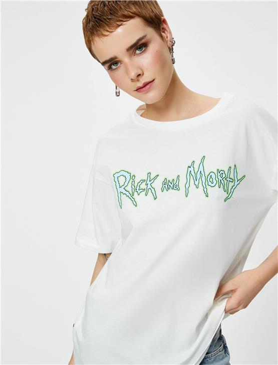 Koton 4Sal10171Ik 010 Ekru Genç Kız Jersey Kısa Kollu T-Shirt