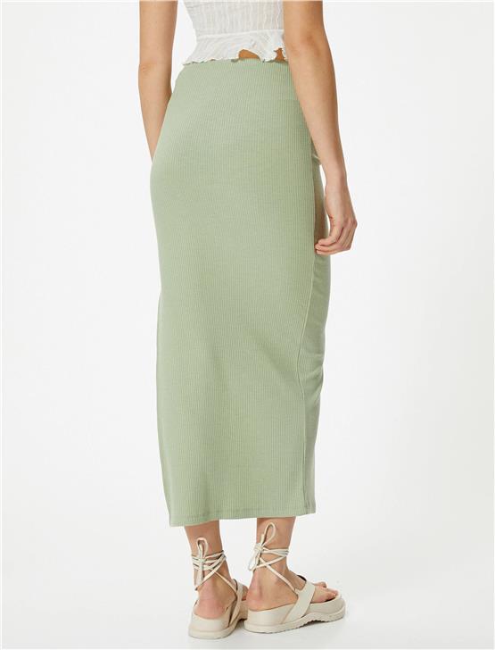 Koton 4Sal70008Ik 876 Haki Genç Kız Jersey Etek