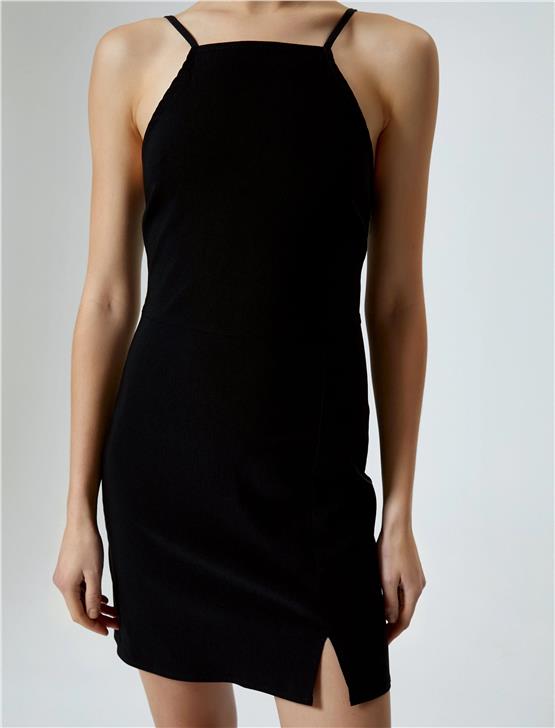 Koton 4Sal80002Iw 999 Siyah Genç Kız Dokuma Elbise