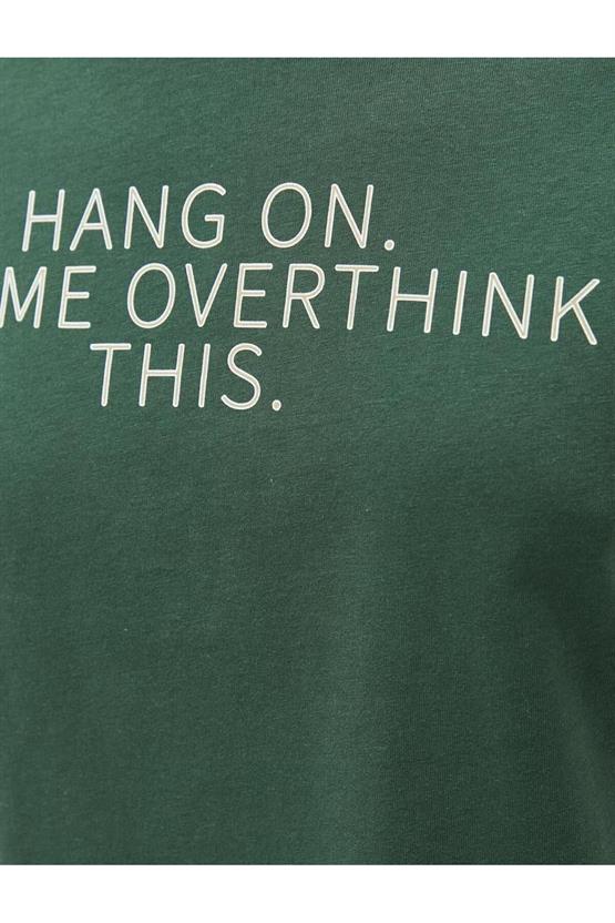 Koton 4Sam10016Hk 824 Yeşil Erkek Jersey Pamuk Kısa Kollu T-shirt