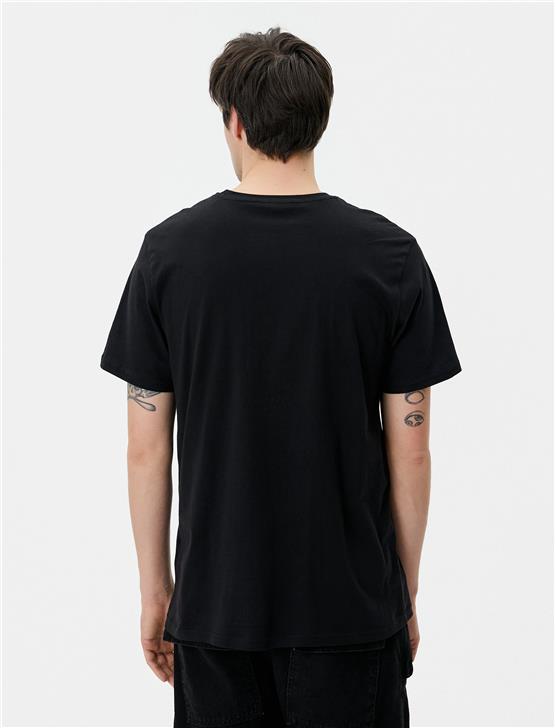 Koton 4Sam10020Hk 999 Siyah Erkek Pamuk Jersey Kısa Kollu T-Shirt