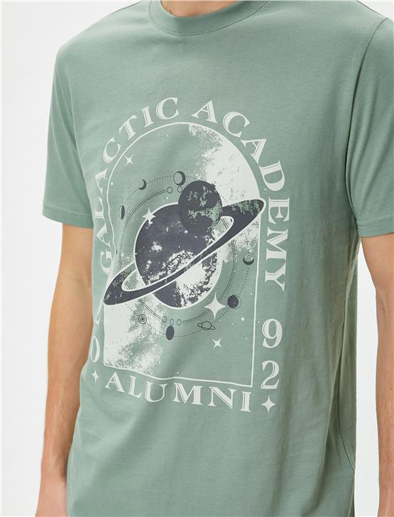 Koton 4Sam10024Hk 786 Yeşil Erkek Pamuk Jersey Kısa Kollu T-Shirt