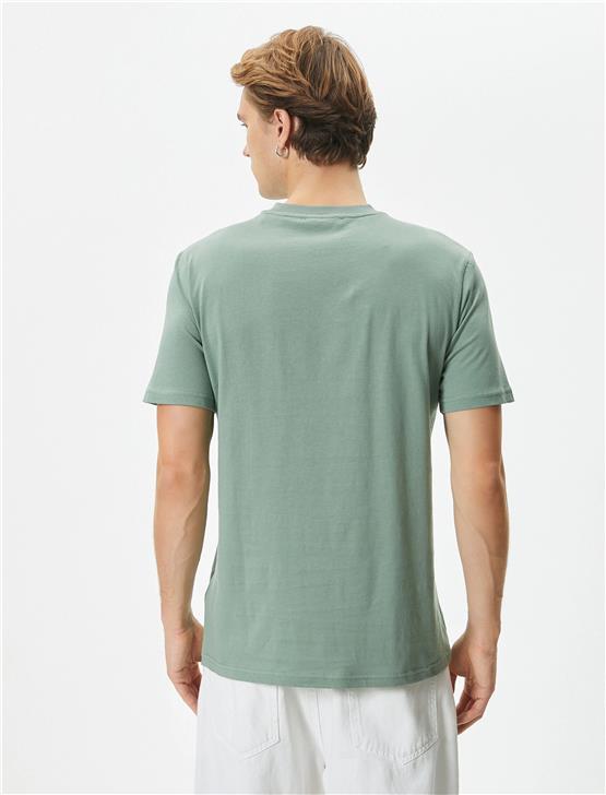Koton 4Sam10024Hk 786 Yeşil Erkek Pamuk Jersey Kısa Kollu T-Shirt