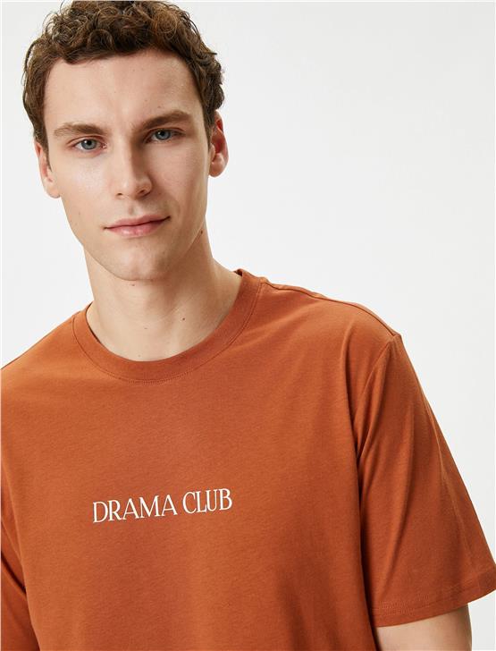 Koton 4Sam10038Hk Km1 Kiremit Erkek Jersey Pamuk Kısa Kollu T-shirt