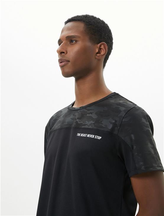 Koton 4Sam10040Nk 999 Siyah Erkek Elastan Jersey Kısa Kollu T-Shirt