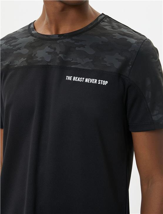 Koton 4Sam10040Nk 999 Siyah Erkek Elastan Jersey Kısa Kollu T-Shirt