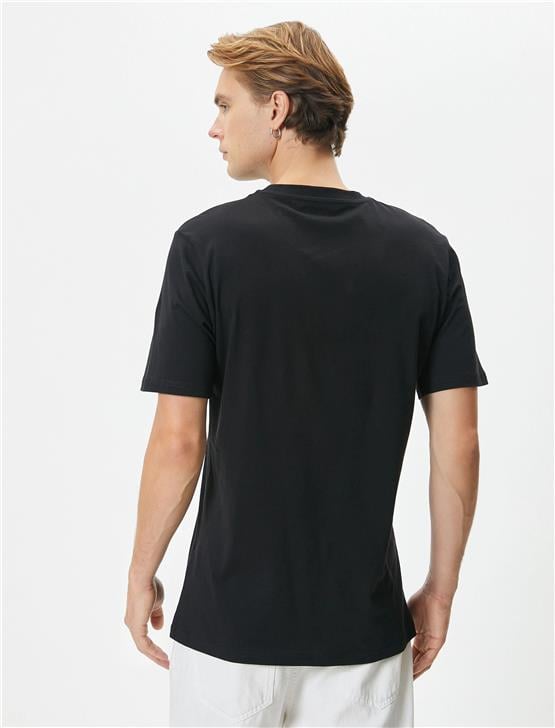 Koton 4Sam10041Hk 999 Siyah Erkek Pamuk Jersey Kısa Kollu T-Shirt