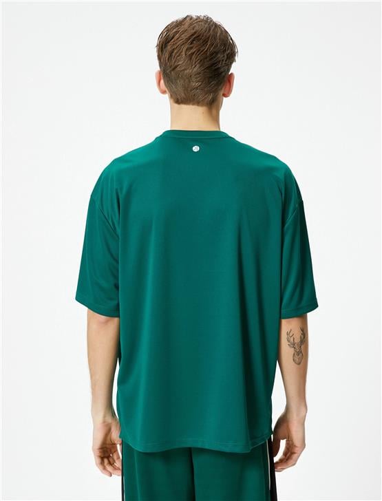 Koton 4Sam10043Nk 814 Yeşil Erkek Polyester Jersey Kısa Kollu T-Shirt