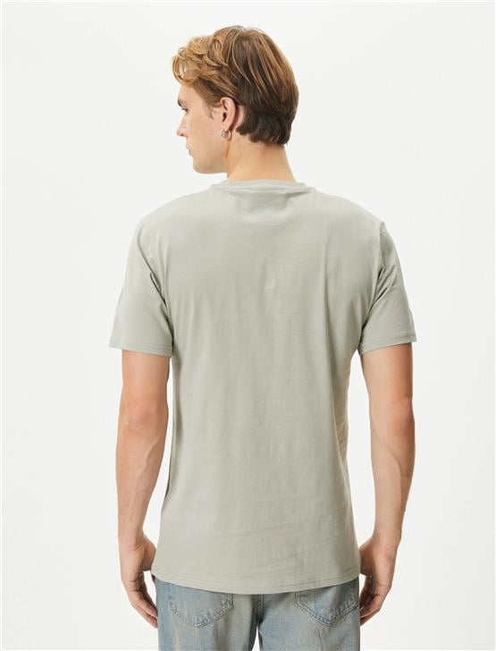 Koton 4Sam10056Hk 031 Gri Erkek Jersey Pamuk Kısa Kollu T-shirt