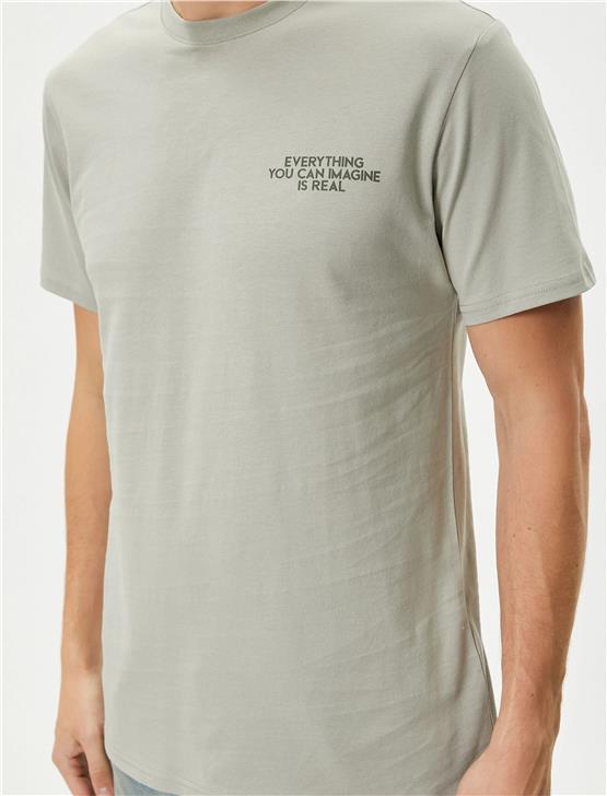 Koton 4Sam10056Hk 031 Gri Erkek Jersey Pamuk Kısa Kollu T-shirt