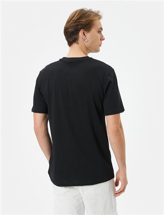 Koton 4Sam10058Hk 999 Siyah Erkek Pamuk Jersey Kısa Kollu T-Shirt