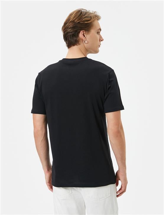 Koton 4Sam10059Hk 999 Siyah Erkek Jersey Kısa Kollu T-Shirt