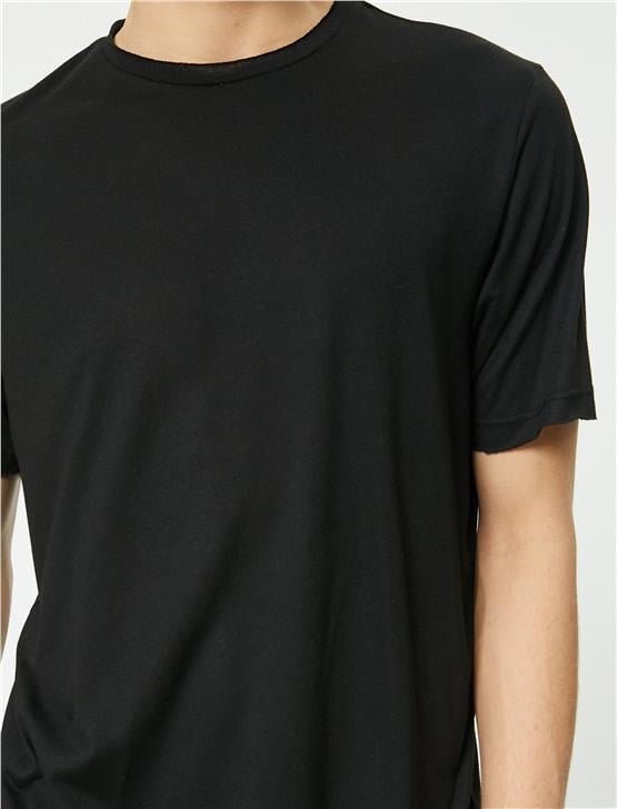 Koton 4Sam10274Hk 999 Siyah Erkek Jersey Kısa Kollu Basic T-Shirt