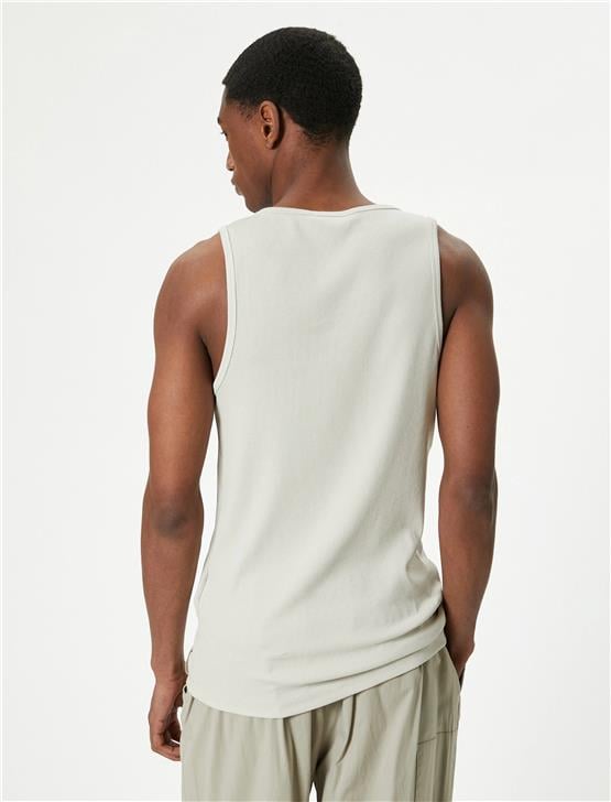 Koton 4Sam30018Mk 031 Grı Erkek Jersey Kolsuz T-Shırt