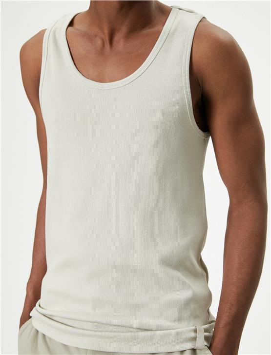 Koton 4Sam30018Mk 031 Grı Erkek Jersey Kolsuz T-Shırt