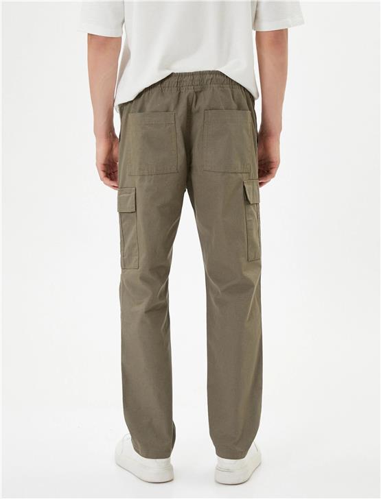 Koton 4Sam40007Hw 858 Haki Erkek Pamuk Dokuma Pantolon