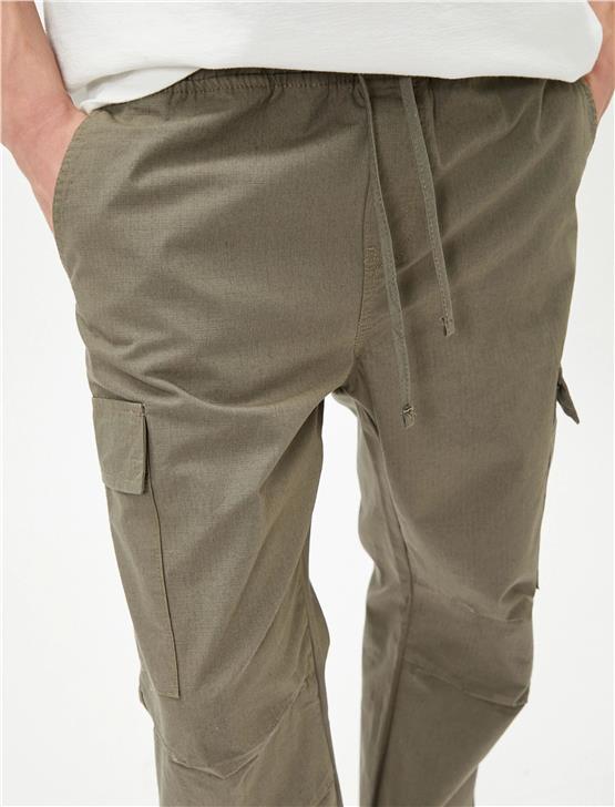 Koton 4Sam40007Hw 858 Haki Erkek Pamuk Dokuma Pantolon