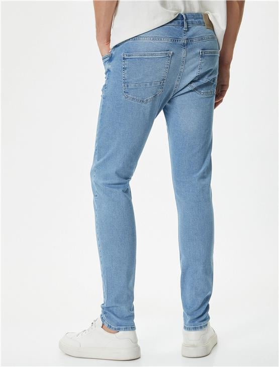 Koton 4Sam40014Nd 600 Açık indigo Erkek Pamuk Denim Pantolon