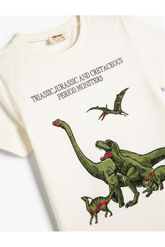 Koton 4Skb10038Tk 010 Ekru Erkek Çocuk Jersey Pamuk Kısa Kollu T-shirt