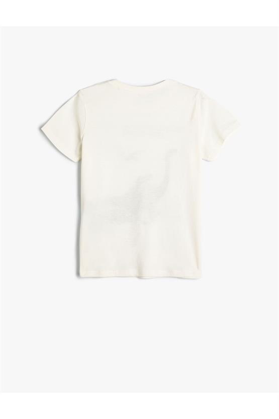 Koton 4Skb10038Tk 010 Ekru Erkek Çocuk Jersey Pamuk Kısa Kollu T-shirt