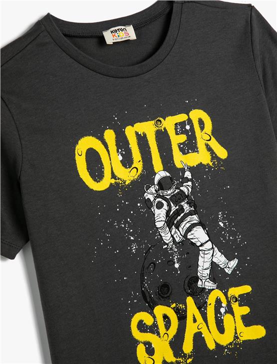 Koton 4Skb10177Tk 047 Antrasit Erkek Çocuk Jersey Kısa Kollu T-Shirt