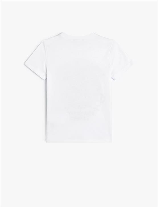 Koton 4Skb10494Tk 000 Beyaz Erkek Çocuk Pamuk Jersey Kısa Kollu T-Shirt