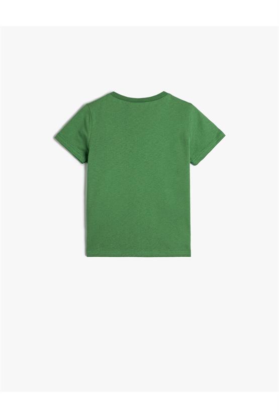 Koton 4Smb10062Tk 854 Haki Erkek Bebek Jersey Pamuk Kısa Kollu T-shirt