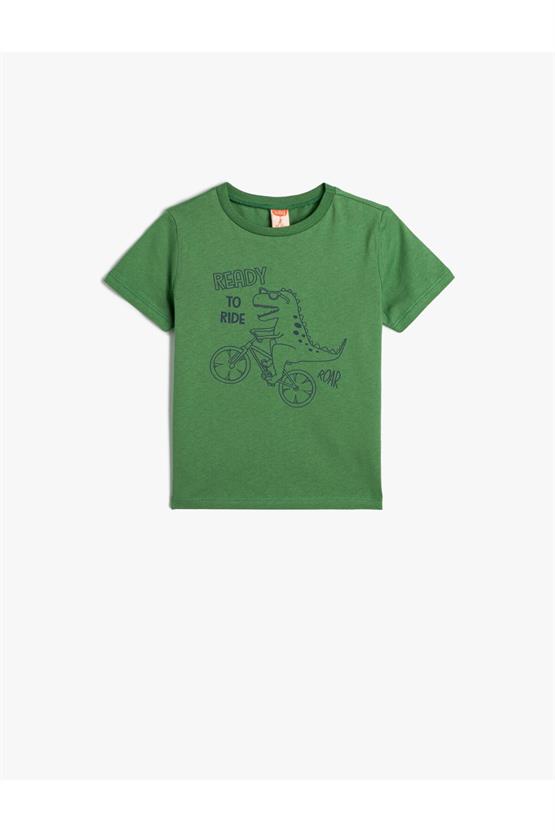 Koton 4Smb10062Tk 854 Haki Erkek Bebek Jersey Pamuk Kısa Kollu T-shirt