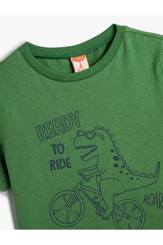 Koton 4Smb10062Tk 854 Haki Erkek Bebek Jersey Pamuk Kısa Kollu T-shirt