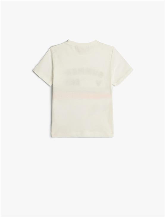 Koton 4Smb10155Tk 010 Ekru Erkek Bebek Jersey Kısa Kollu T-Shirt