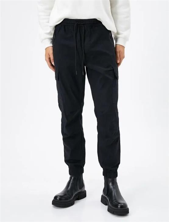 Koton 4Wam40007Hw 999 Siyah Erkek Pamuk Woven Bottoms Pantolon