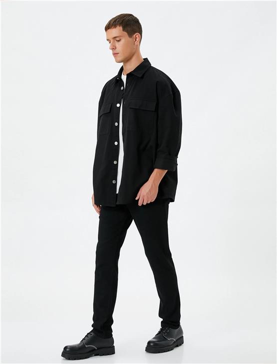 Koton 4Wam40031Nd 999 Siyah Erkek Pamuk Denim Basic Pantolon