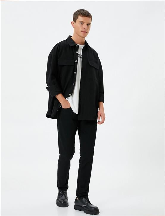 Koton 4Wam40031Nd 999 Siyah Erkek Pamuk Denim Basic Pantolon