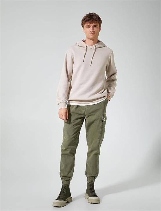 Koton 4Wam40033Hw 871 Haki Erkek Pamuk Woven Bottoms Pantolon