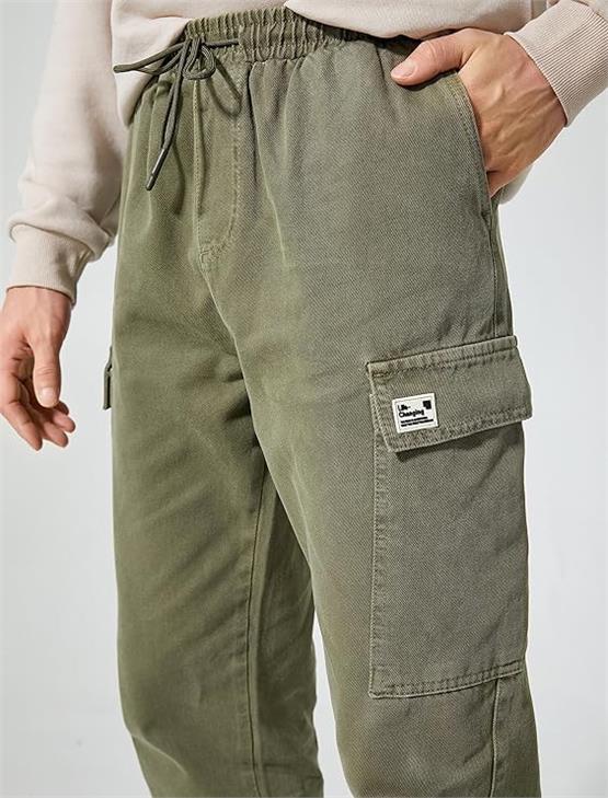 Koton 4Wam40033Hw 871 Haki Erkek Pamuk Woven Bottoms Pantolon