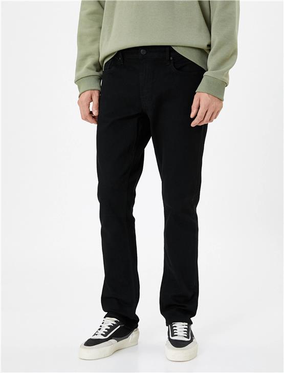 Koton 4Wam40033Nd 999 Siyah Erkek Pamuk Denim Basic Pantolon