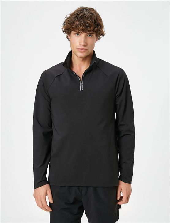 Koton 4Wam70010Nk 999 Sıyah Erkek Jersey Sweatshırt