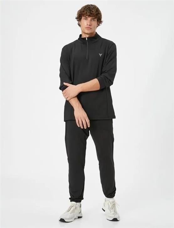 Koton 4Wam70015Nk 999 Siyah Erkek Elastan Jersey Sweatshirt