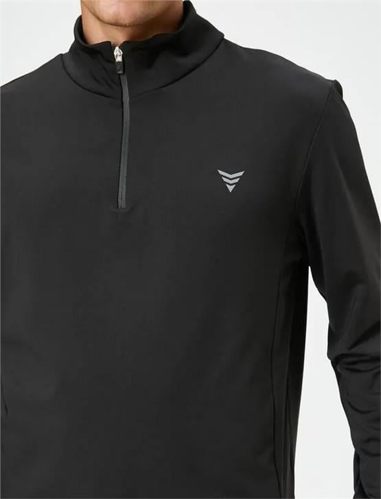 Koton 4Wam70015Nk 999 Siyah Erkek Elastan Jersey Sweatshirt