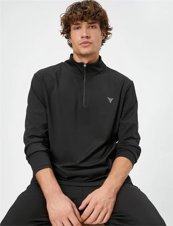 Koton 4Wam70015Nk 999 Siyah Erkek Elastan Jersey Sweatshirt