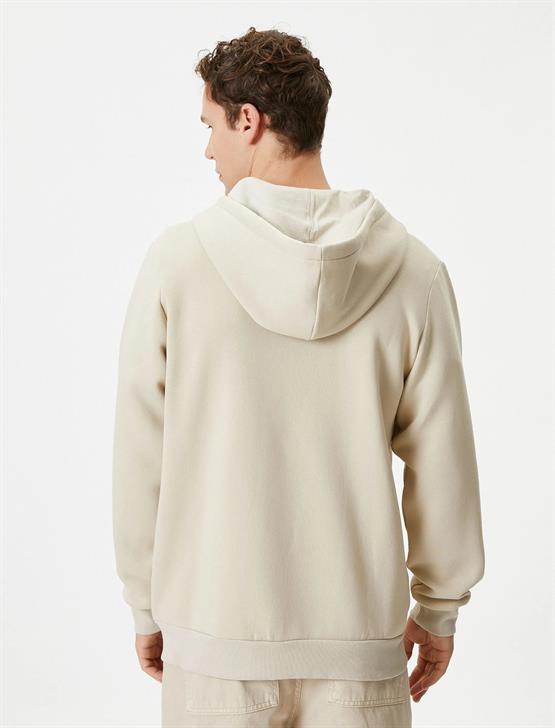 Koton 4Wam70029Mk 057 Bej Erkek Pamuk Jersey Sweatshirt